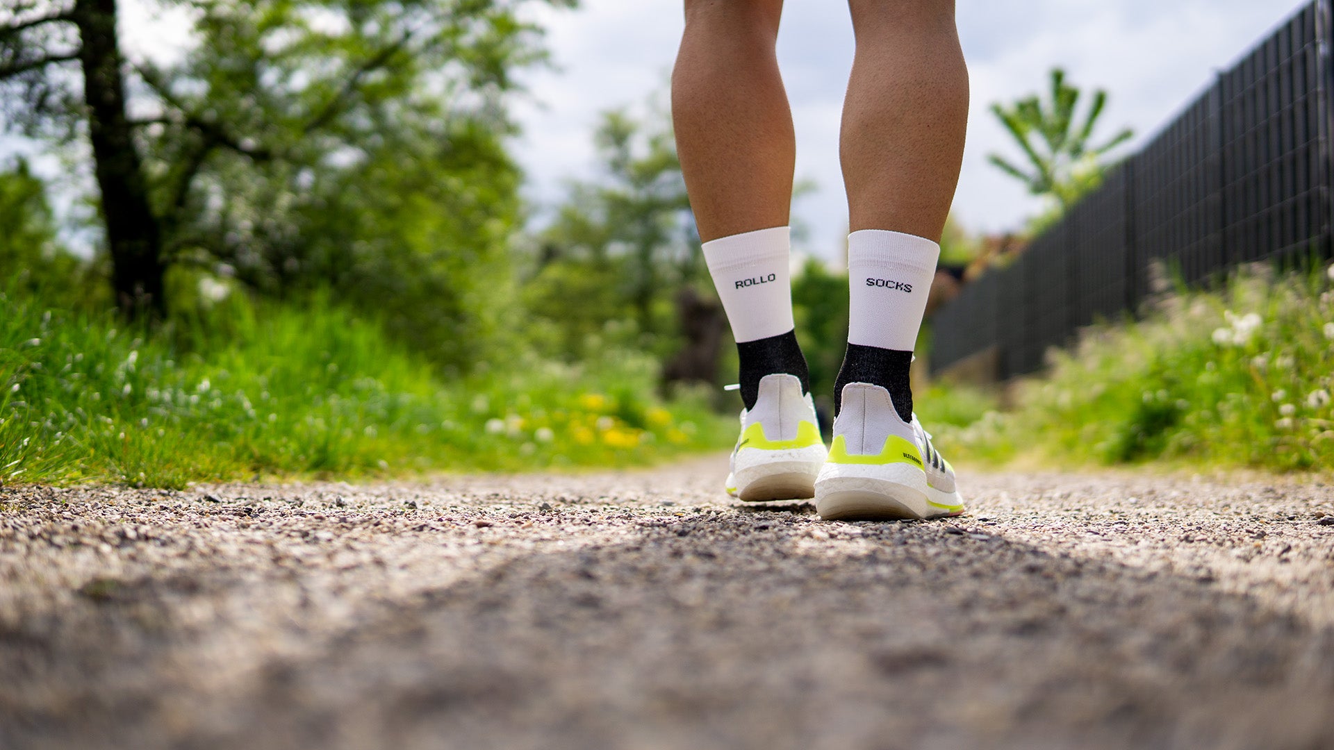 RolloSocks Laufen Joggen Weiße Socken