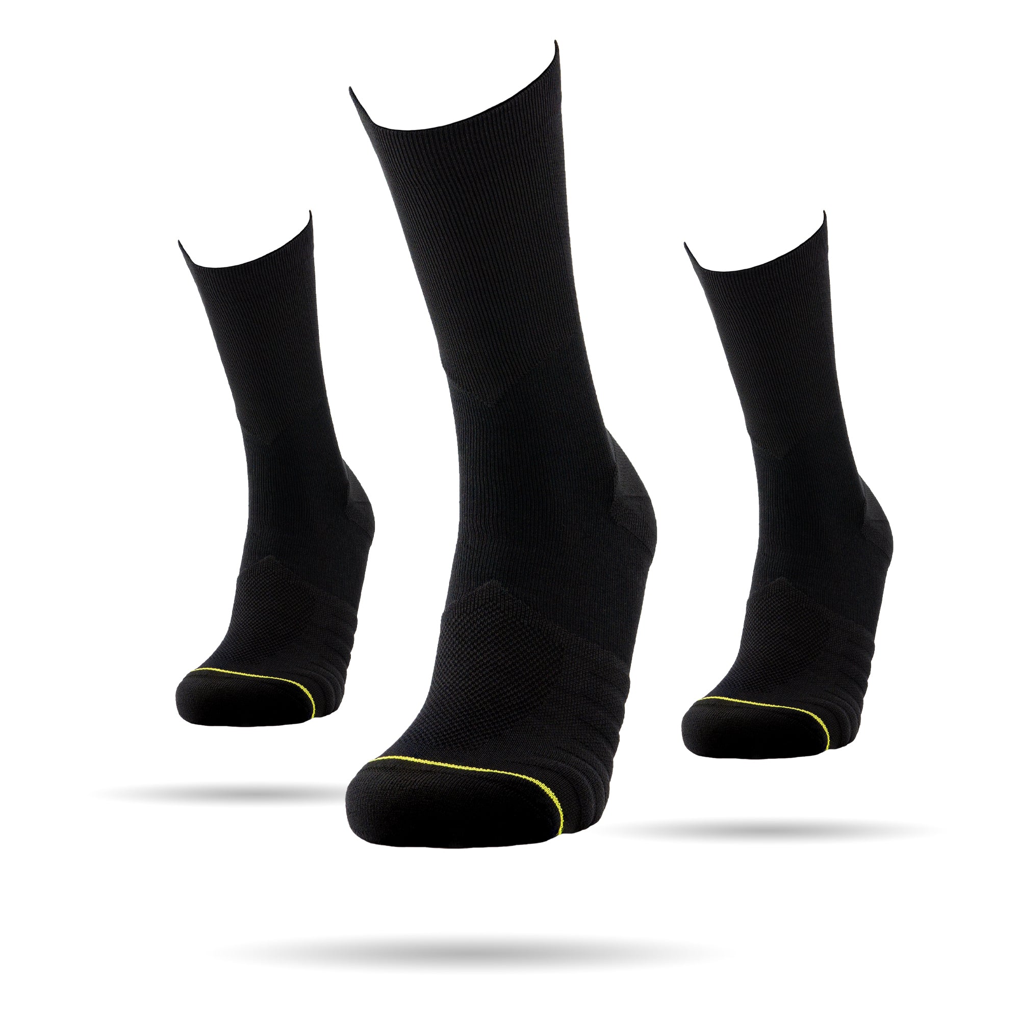 Drei Socken, Dreierpack des All Black Sockens